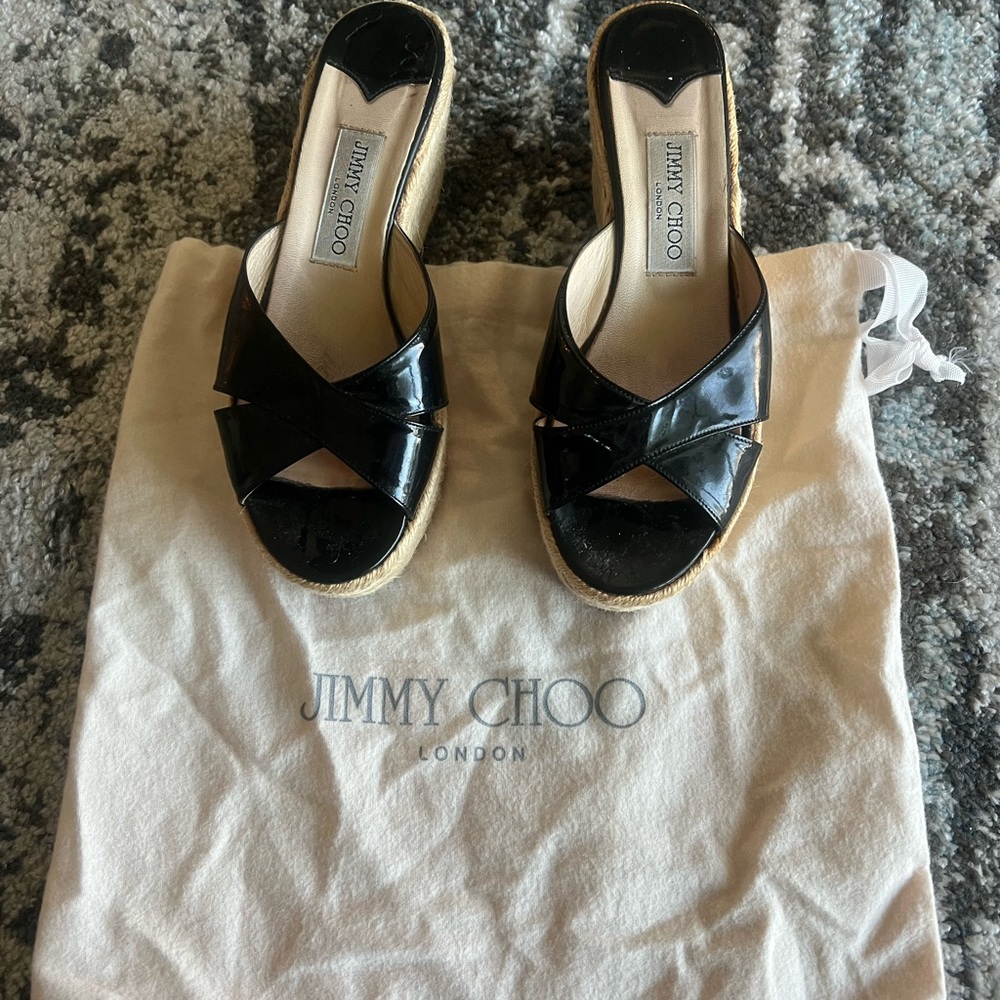 Jimmy Choo Cream and Black Sandals